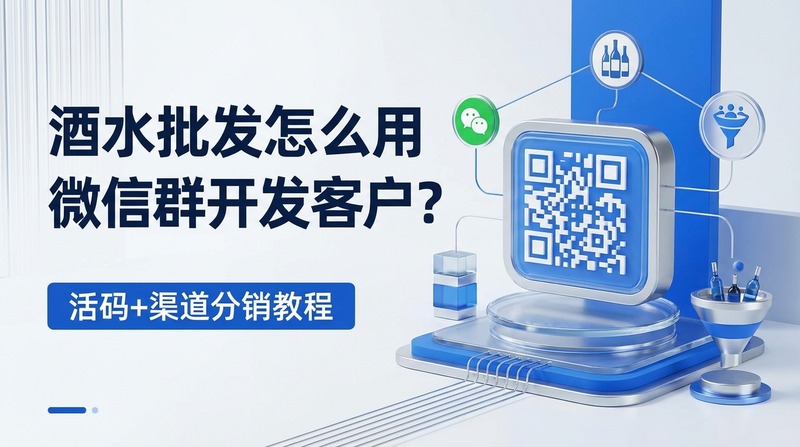 酒水批发怎么用微信群开发客户?活码+渠道分销教程