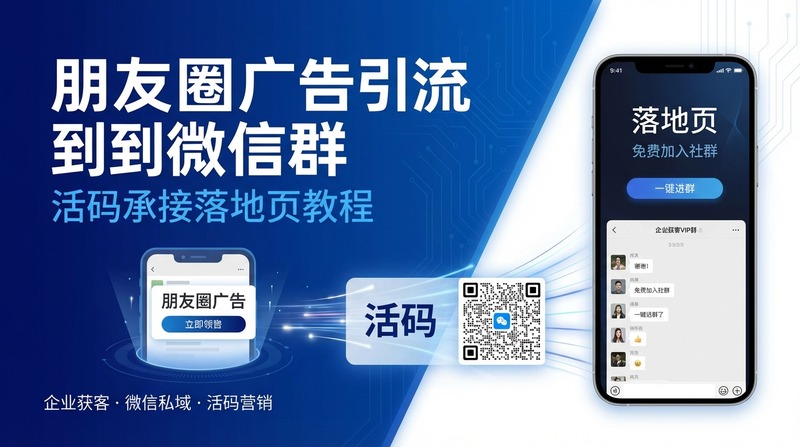 朋友圈广告怎么引流到微信群？活码承接落地页教程