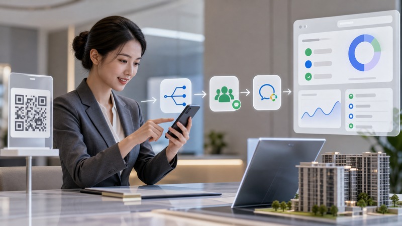 楼盘销售怎么用微信活码获客？案场扫码自动进销售群